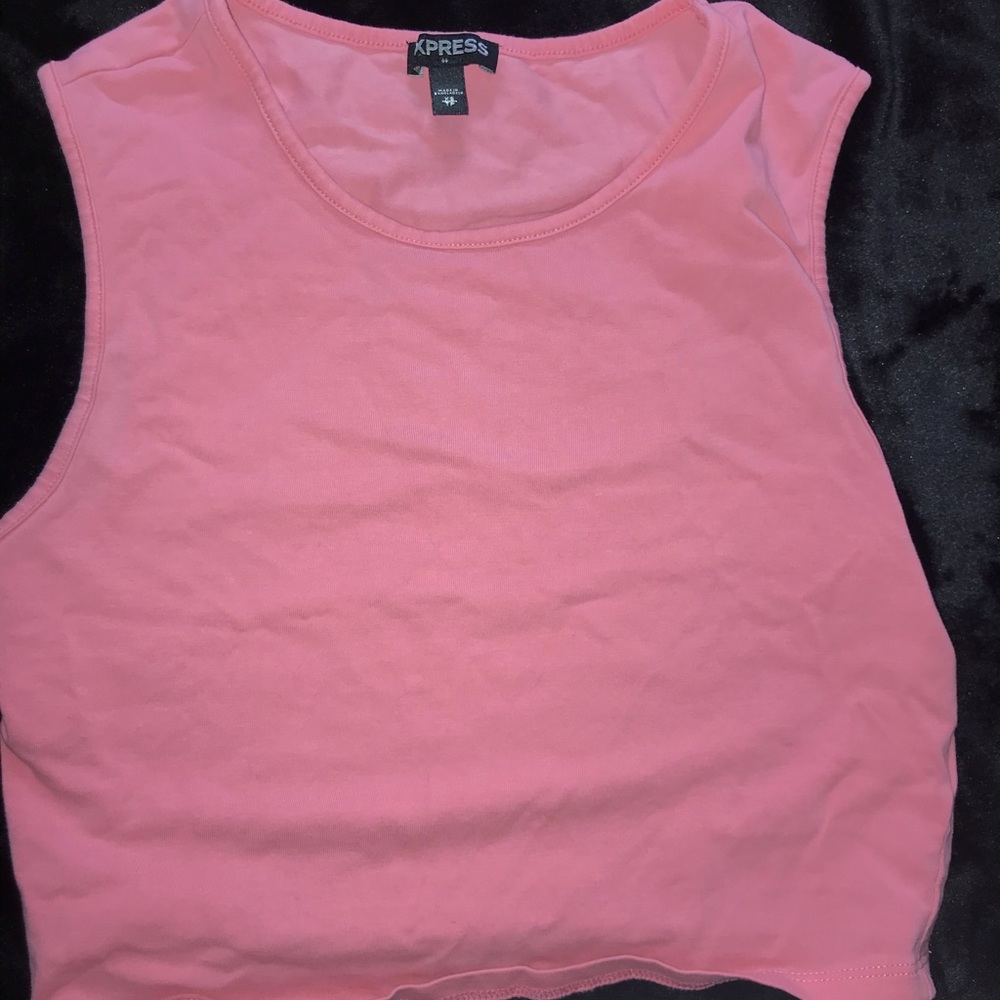 Pink tank top crop top size S